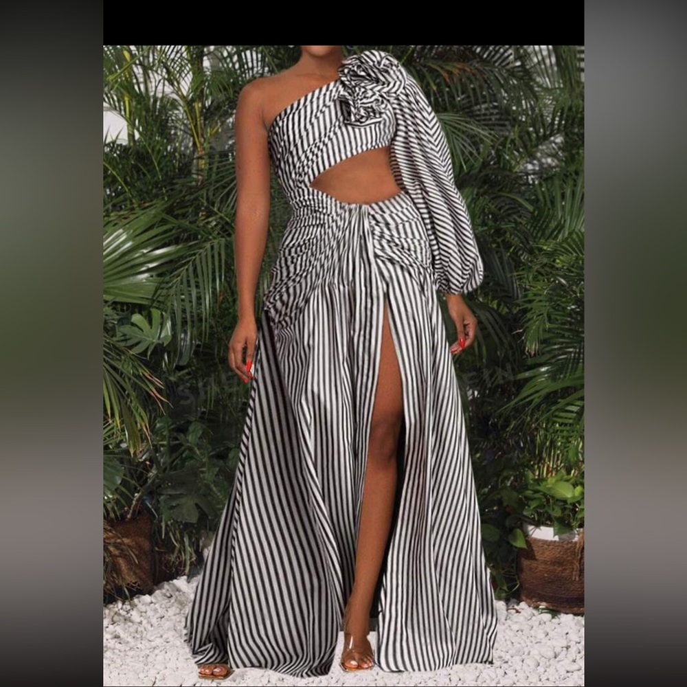 One shoulder cutout high Slit dress